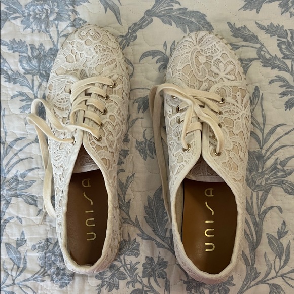 Unisa Cream Lace Espadrille Shoes - Picture 3 of 4